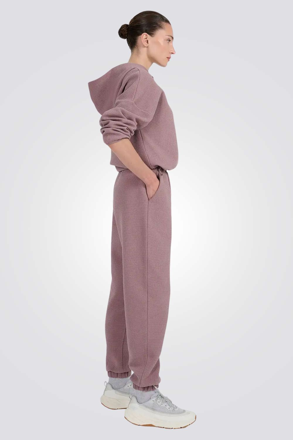 מכנסיים ארוכים Waffle-Knit Sweatpants לנשים | 4F 