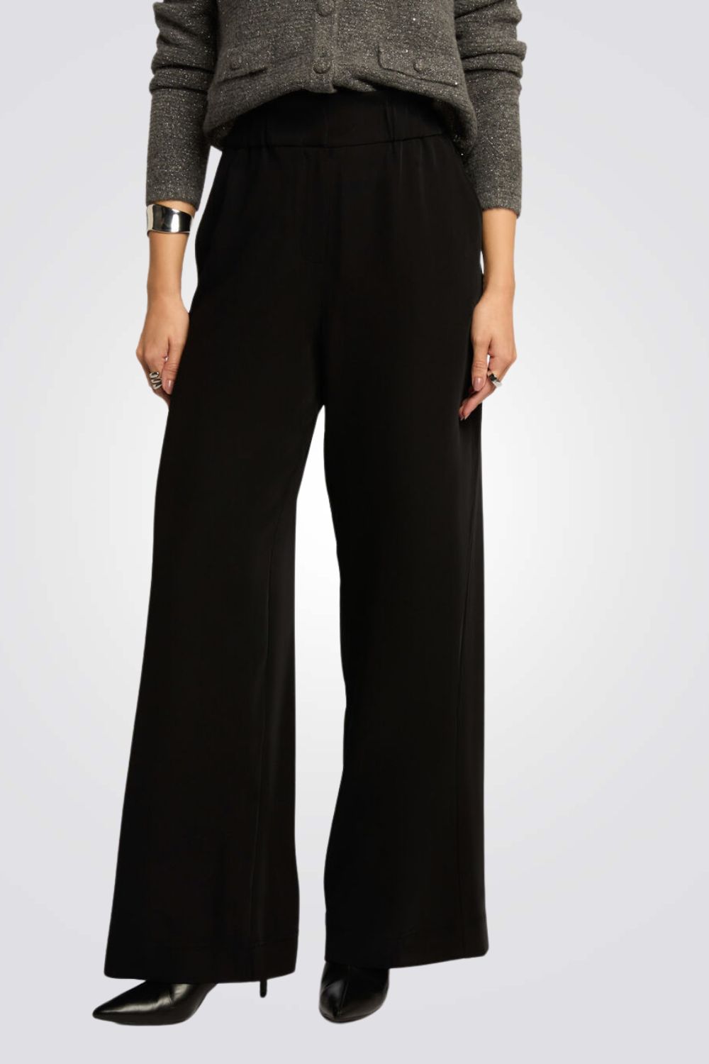 מכנסיים ארוכים Wide Leg גזרה גבוהה