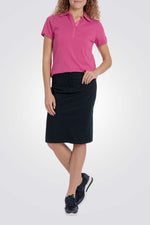 חולצת פולו שרוולים קצרים בצבע ורוד