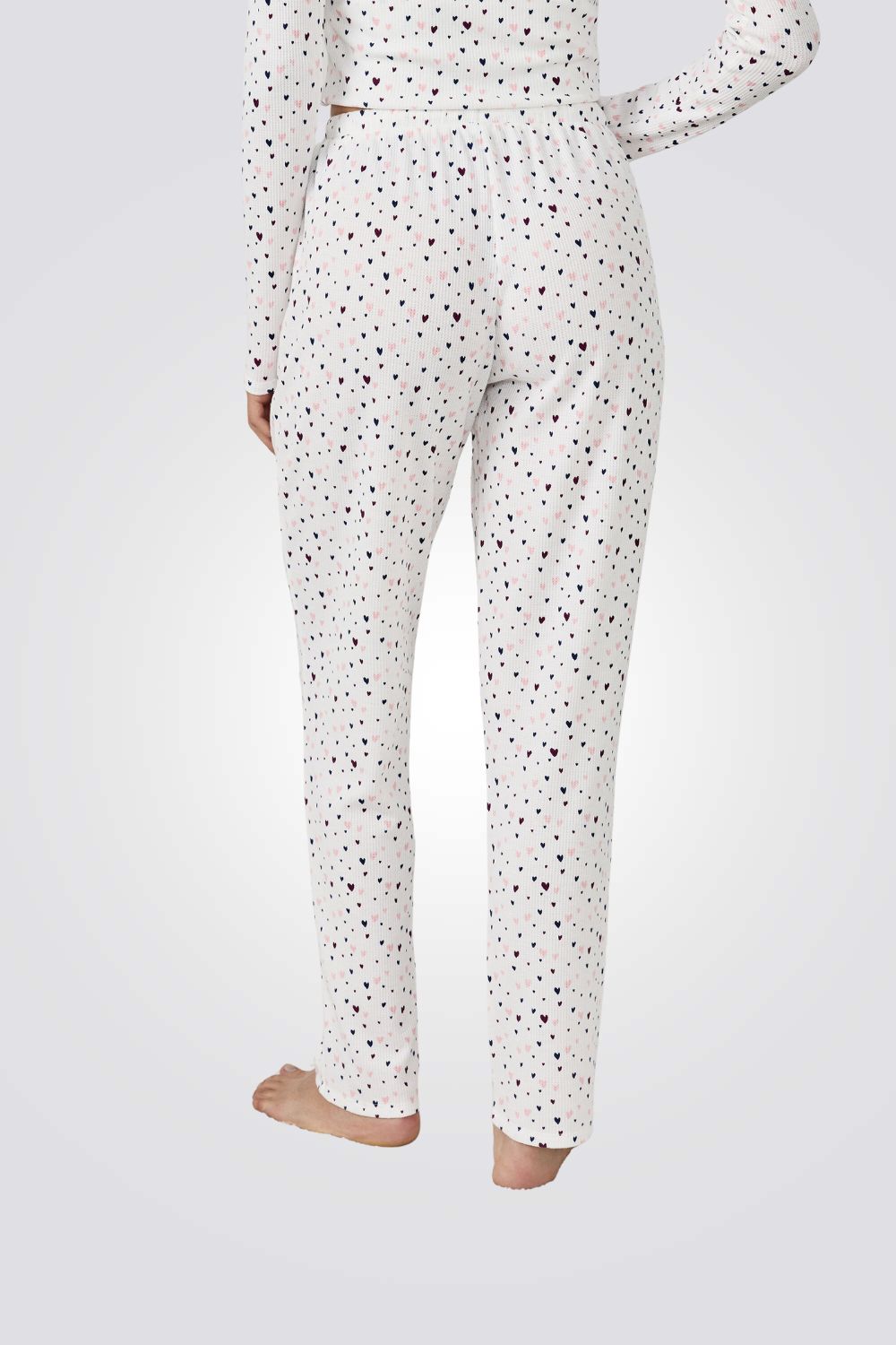 מכנסי פיג'מה בהדפס לבבות | איתם