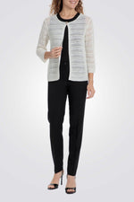 עליונית סריגה פתוחה בצבע אופווייט