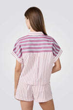 חולצת לילה מכופתרת בהדפס פסים | איתם