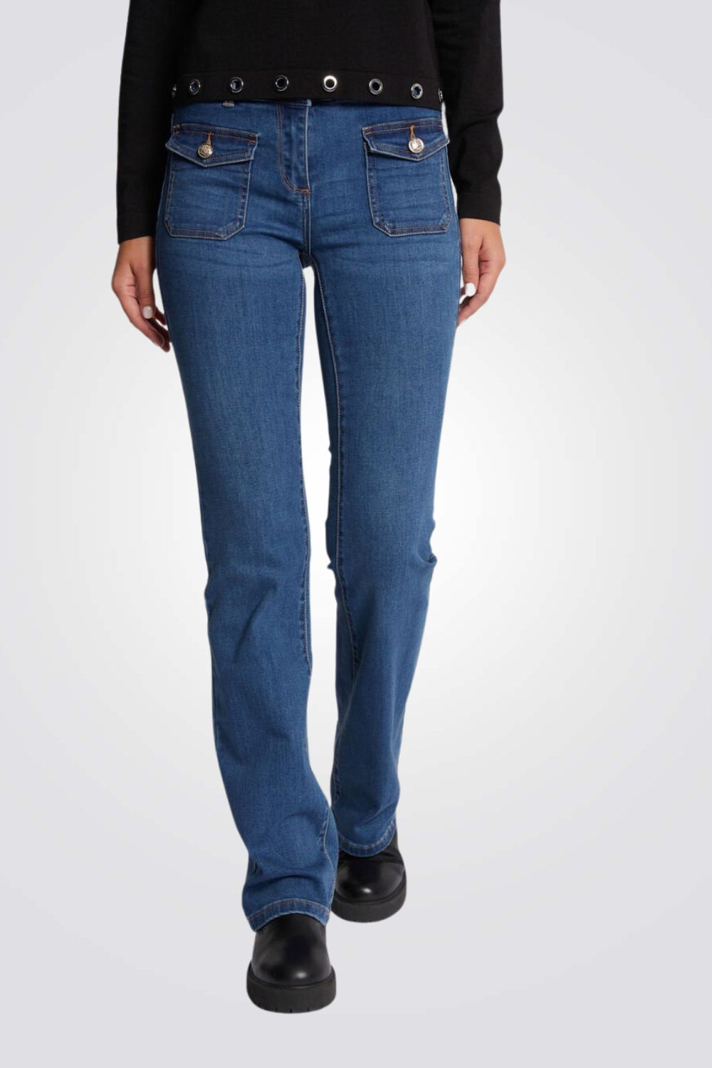 מכנסי ג'ינס Bootcut בצבע כחול