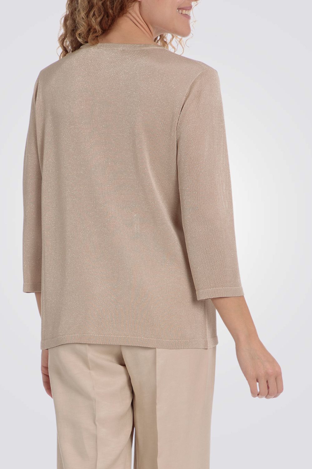 קרדיגן בצבע בז' דיטיילס מטאלי