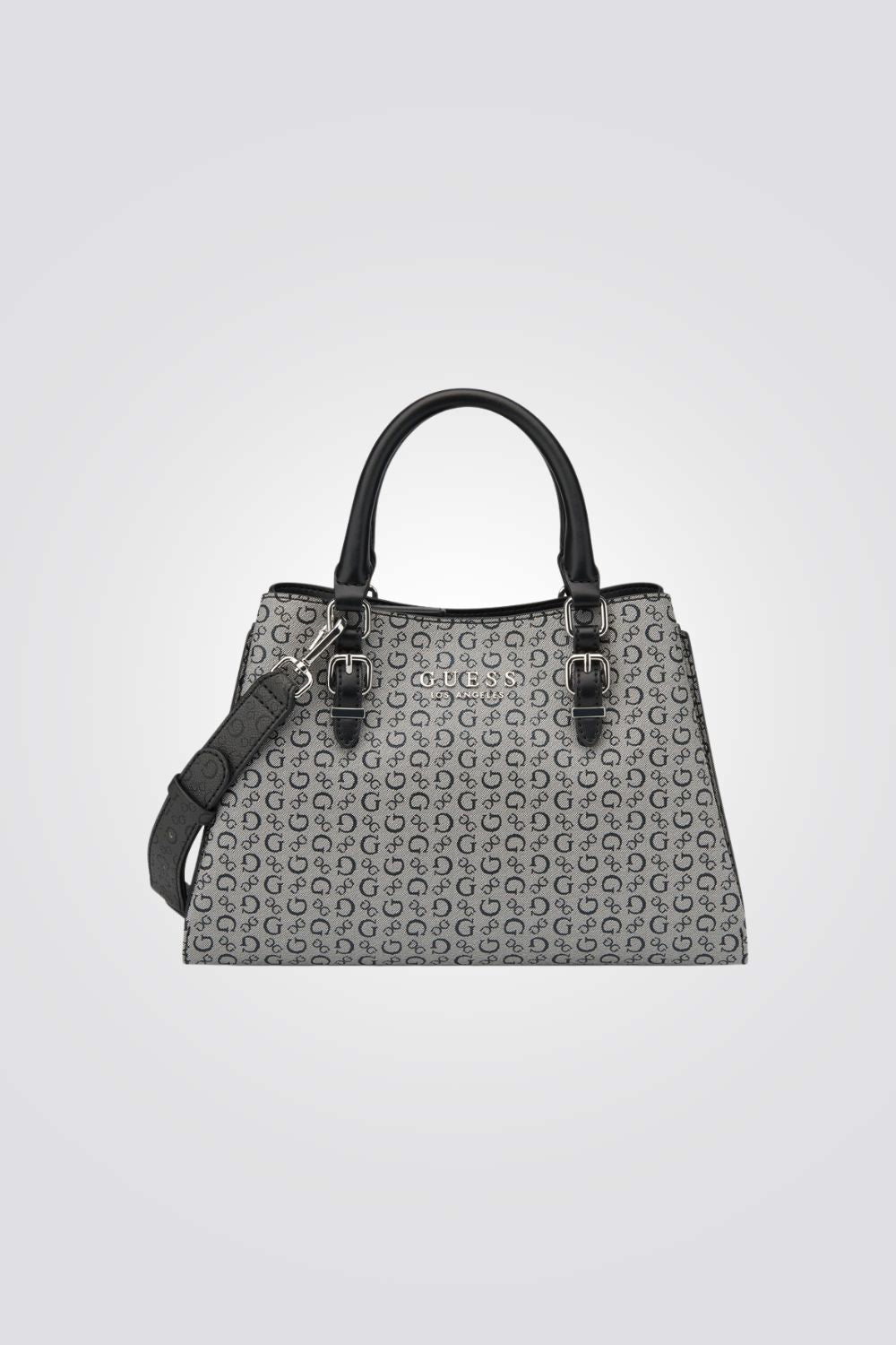 תיק יד לנשים בצבע אפור ושחור