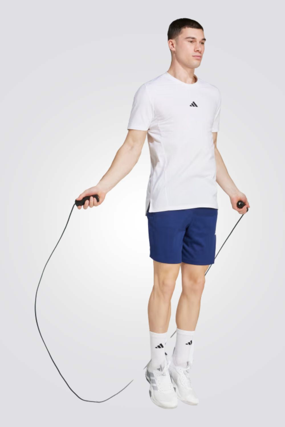 מכנסי טרנינג קצרים לגברים בצבע כחול