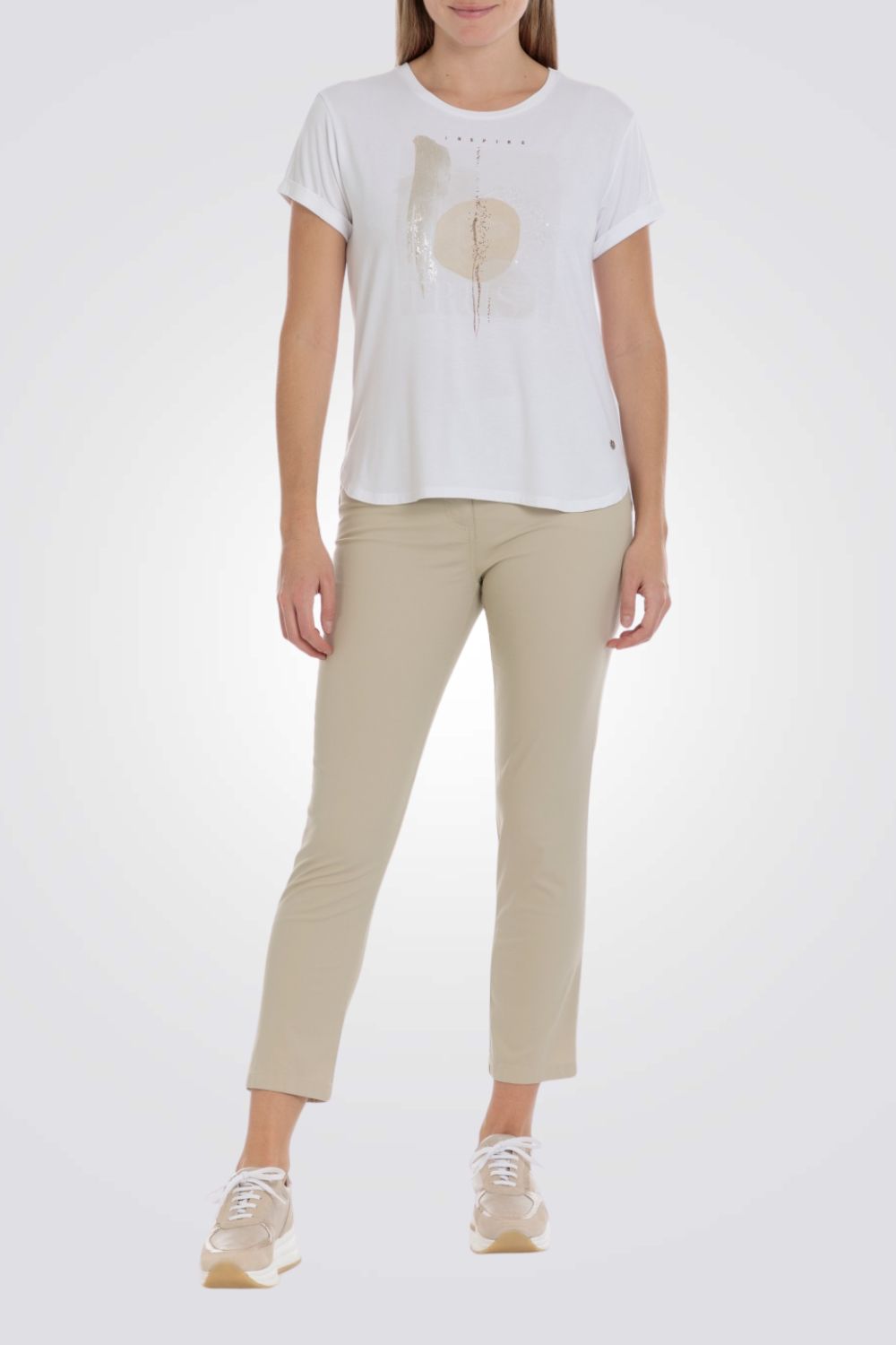 מכנס קאפרי בצבע בז'