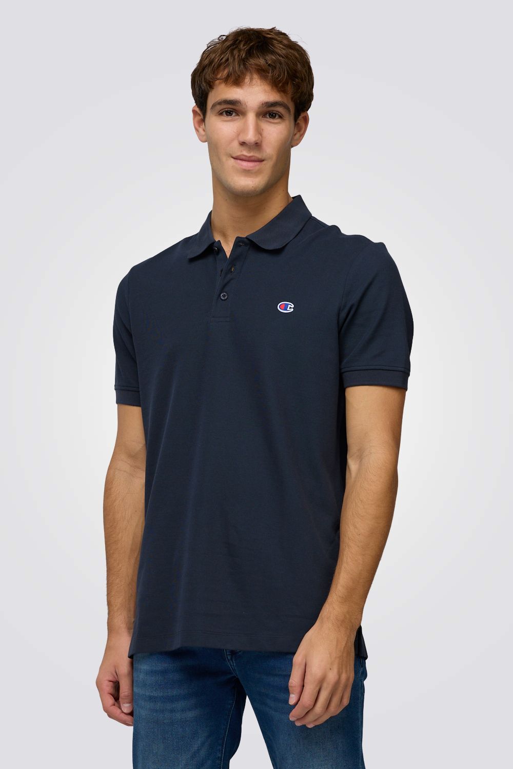 חולצת פולו בצבע נייבי עם לוגו | צ'מפיון