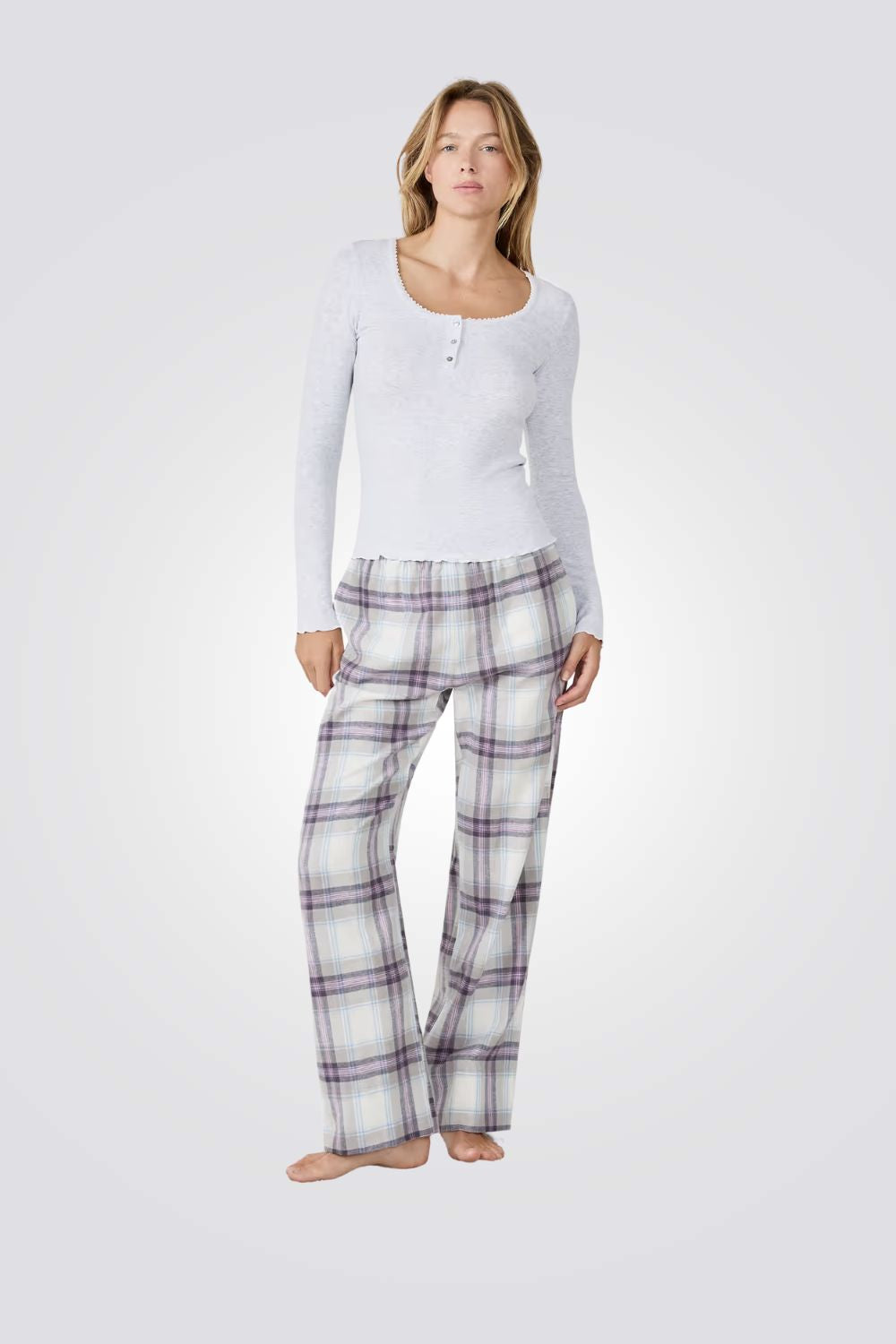 מכנסי פיג'מה משובצים LUNNA לנשים | איתם