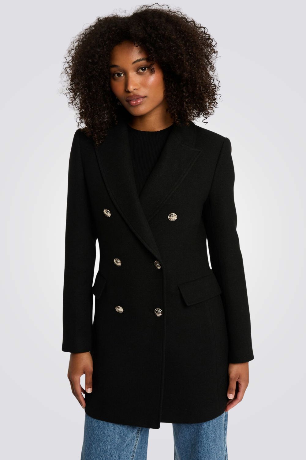 מעיל מחוייט לנשים עם סגירת כפתורים כפולה | מורגן 