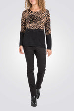 סריג ג'רסי עם הדפס מנומר 