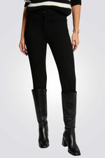 מכנסי ג'ינס סקיני לנשים בצבע שחור | מורגן 