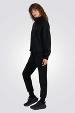 מכנסי טרנינג מבד אינטרלוק לנשים | 4F 