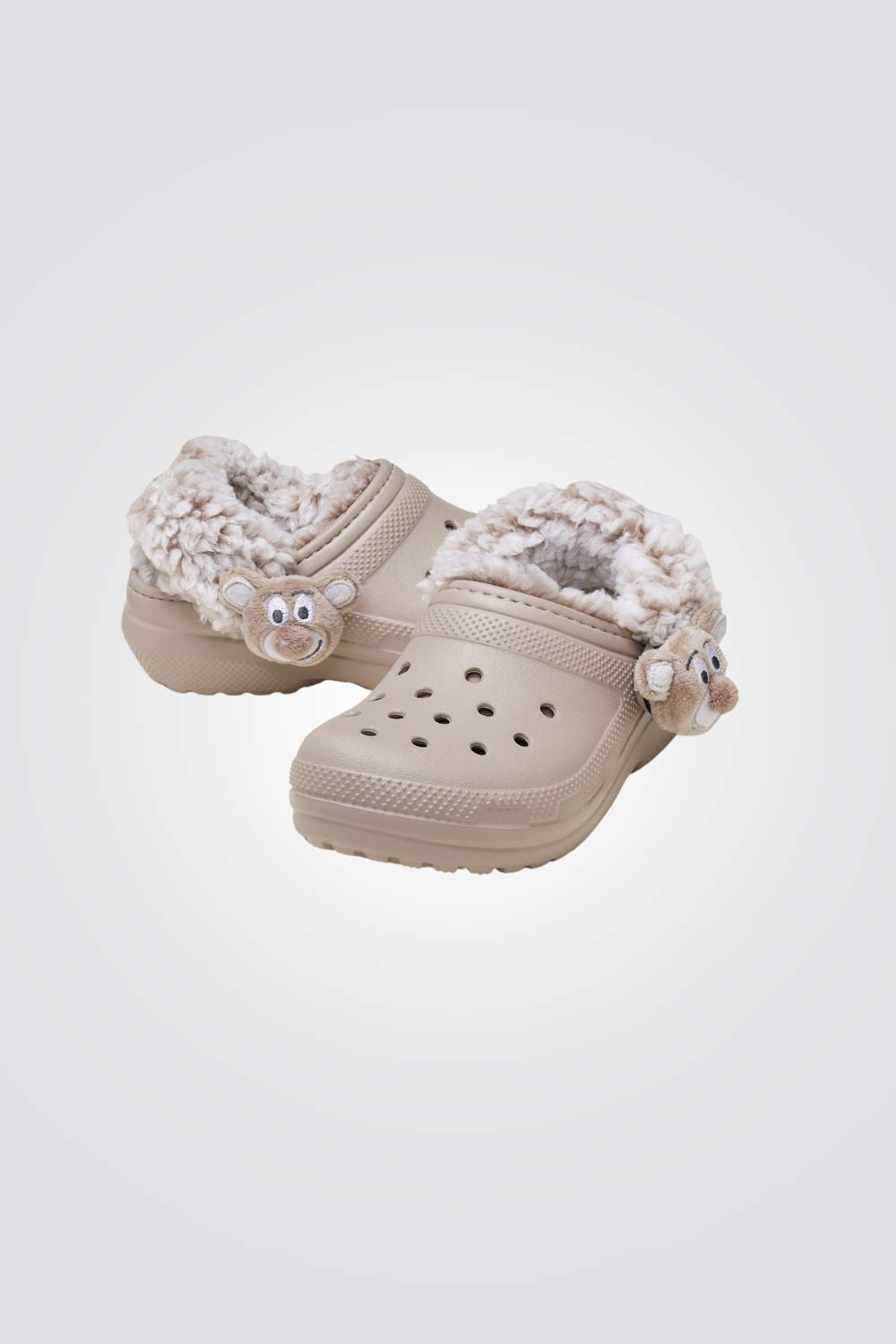 כפכפי פליז חמות לילדים במידות קטנות Classic Bear Plush Fleece Lined Clog T | קרוקס