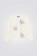 טי שירט ארוכה עם דוגמת פרפרים | אוקיידי