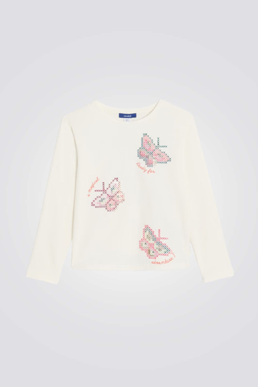 טי שירט ארוכה עם דוגמת פרפרים | אוקיידי