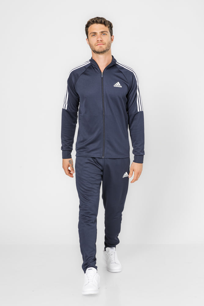 חליפת אימון לגברים AEROREADY SERENO CUT 3-STRIPES בצבע נייבי ולבן