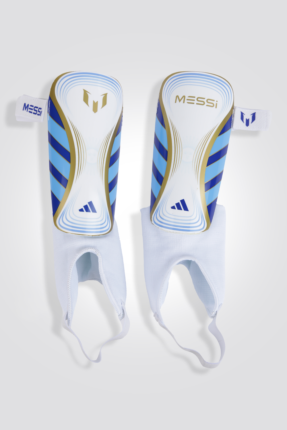 מגני שוקיים לילדים MESSI MATCH SHIN GUARDS בצבע כחול ולבן