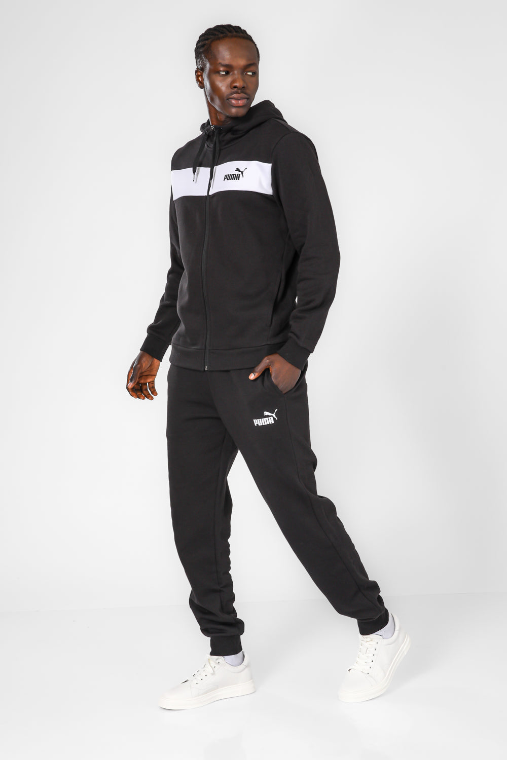 חליפת ספורט לגברים FZ Panel בצבע שחור לבן