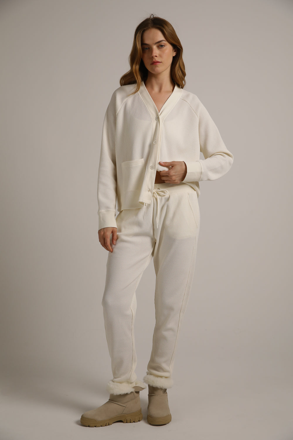 מכנסי ג'וגר בסריגת וואפל | קנת קול