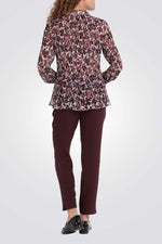 חולצה מכופתרת פליסה בהדפס פרחוני