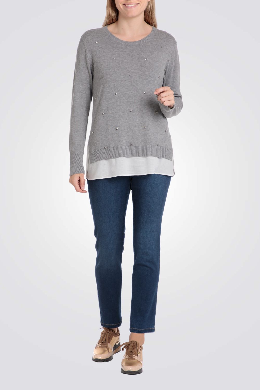 סוודר בשילוב ריינסטון 
