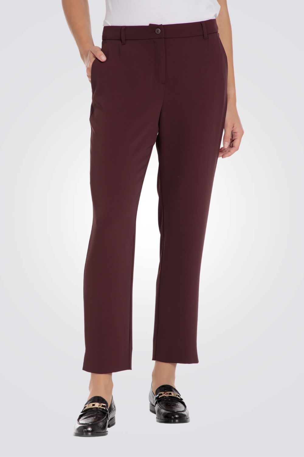 מכנס מחויט בצבע בורדו