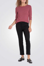 מכנסי כותנה שלושת רבעי בצבע שחור