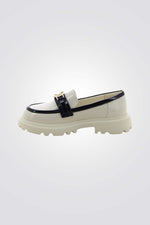 נעלי סירה לנערות בצבע שמנת