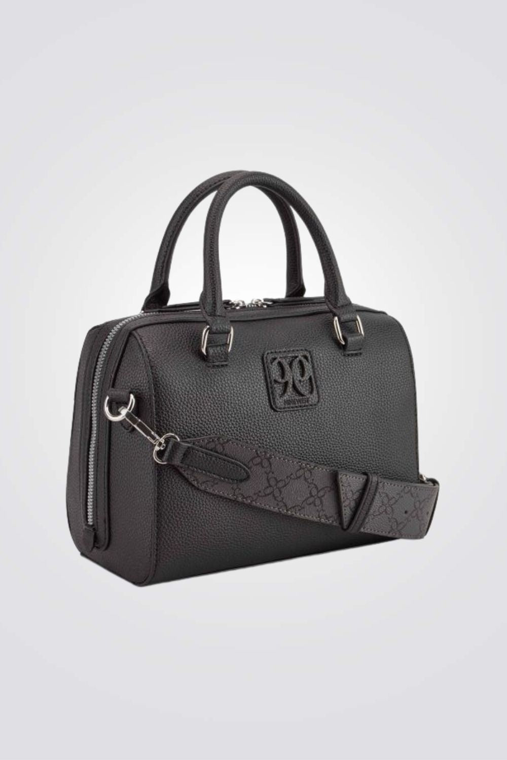 תיק צד satchel לנשים בצבע שחור