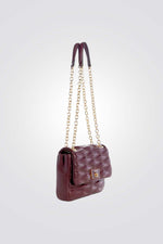 תיק צד מעטפה לנשים בצבע בורדו