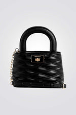 תיק צד satchel לנשים בצבע שחור