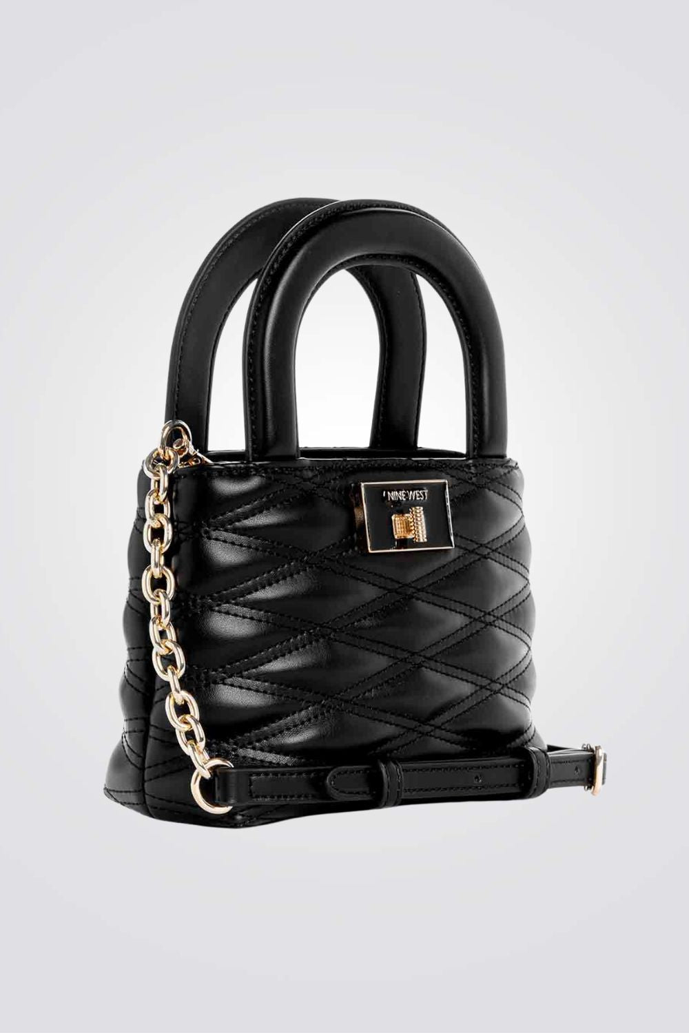 תיק צד satchel לנשים בצבע שחור