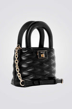 תיק צד satchel לנשים בצבע שחור