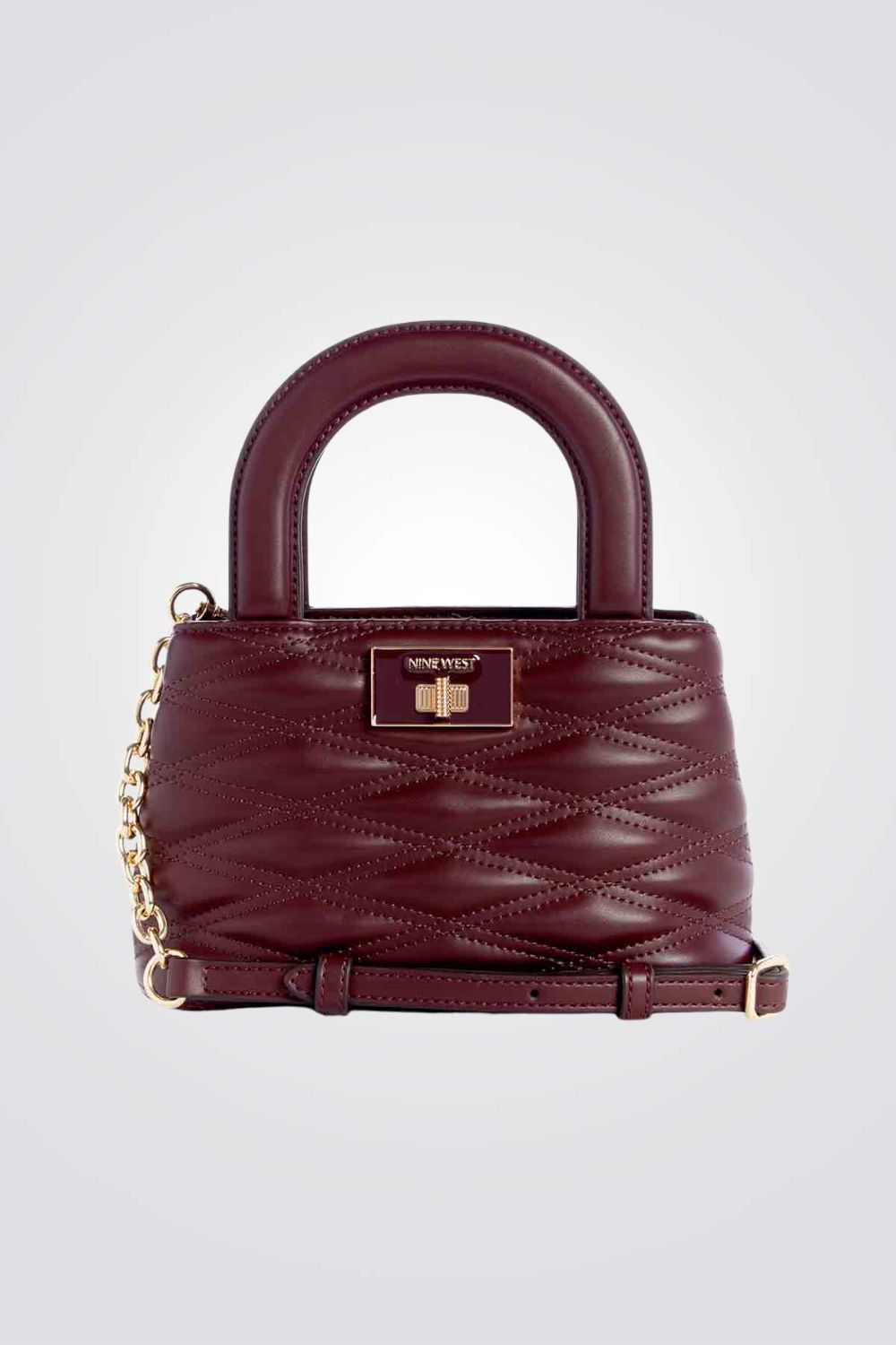 תיק צד satchel לנשים בצבע בורדו