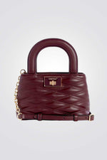 תיק צד satchel לנשים בצבע בורדו