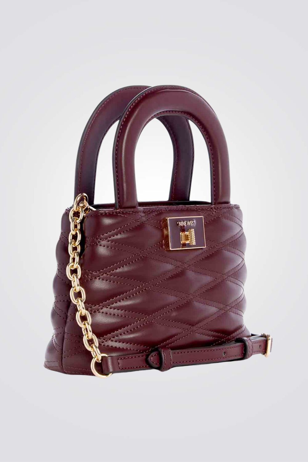 תיק צד satchel לנשים בצבע בורדו