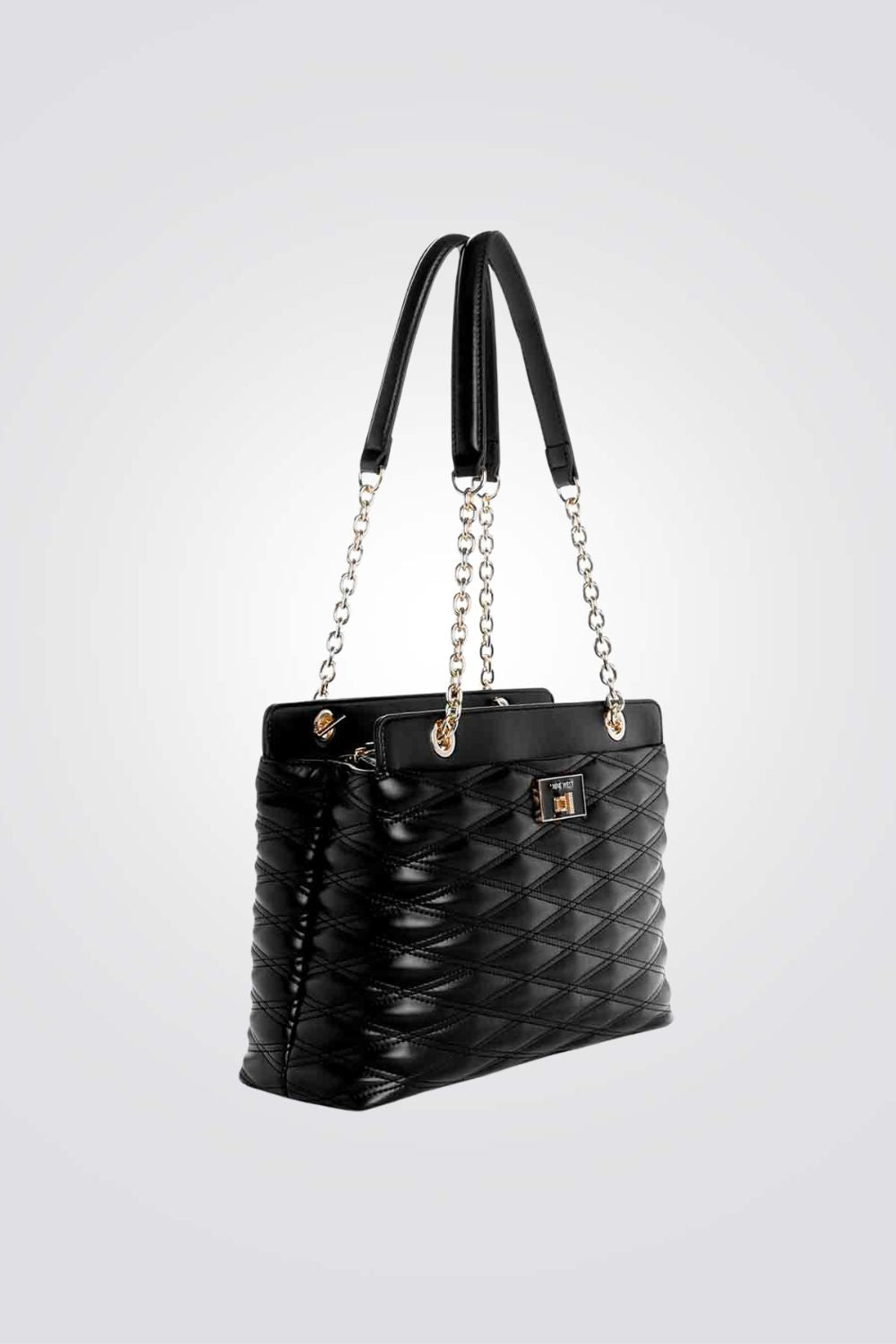 תיק יד מרופד לנשים בצבע שחור