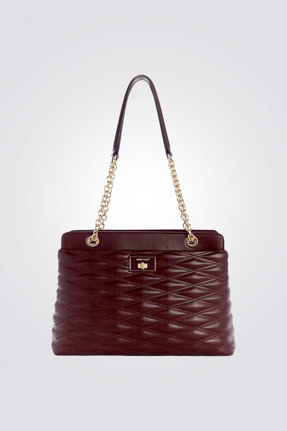 תיק יד מרופד לנשים בצבע בורדו