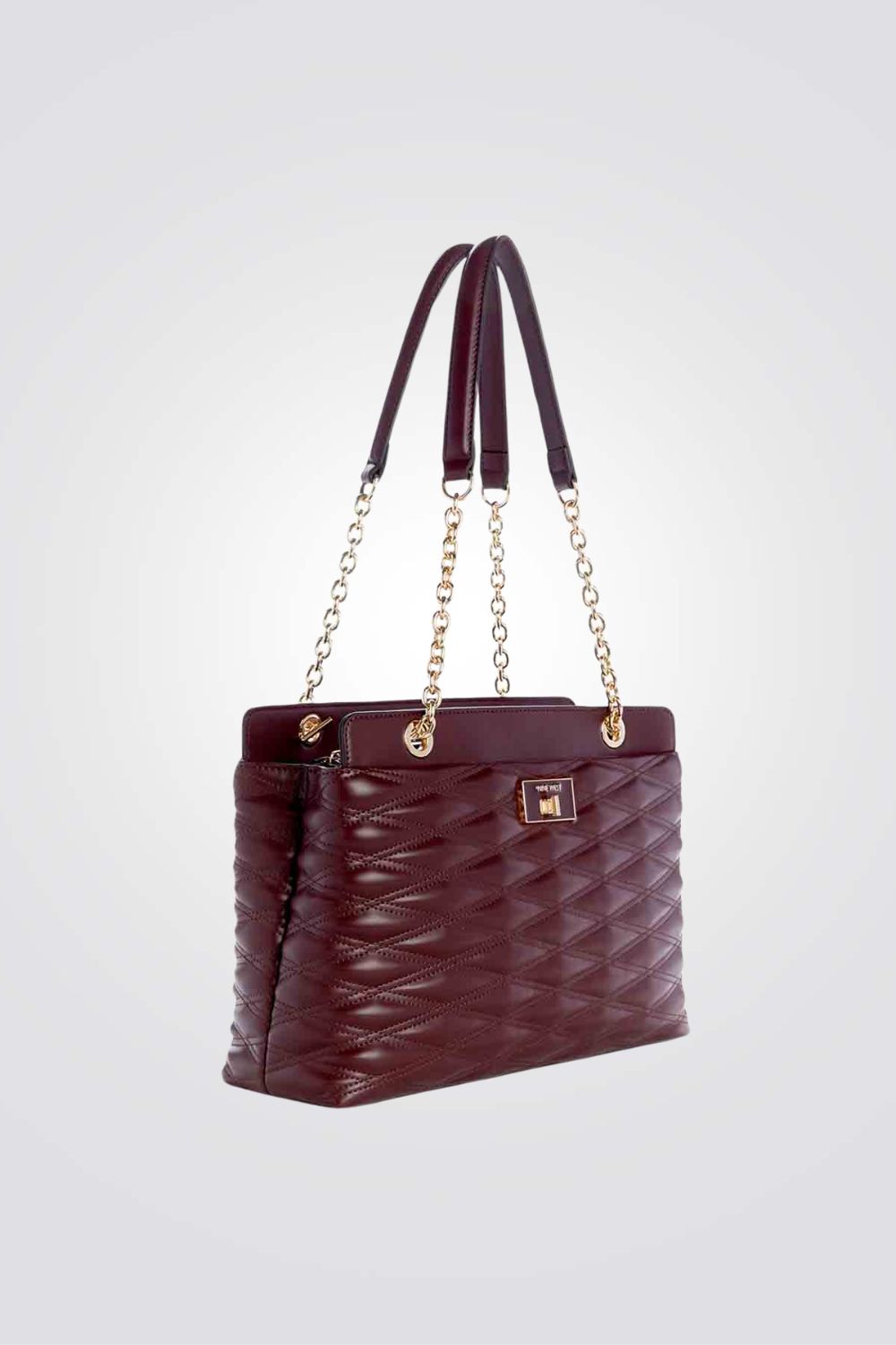 תיק יד מרופד לנשים בצבע בורדו