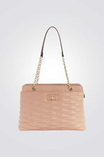 תיק יד מרופד לנשים בצבע ניוד