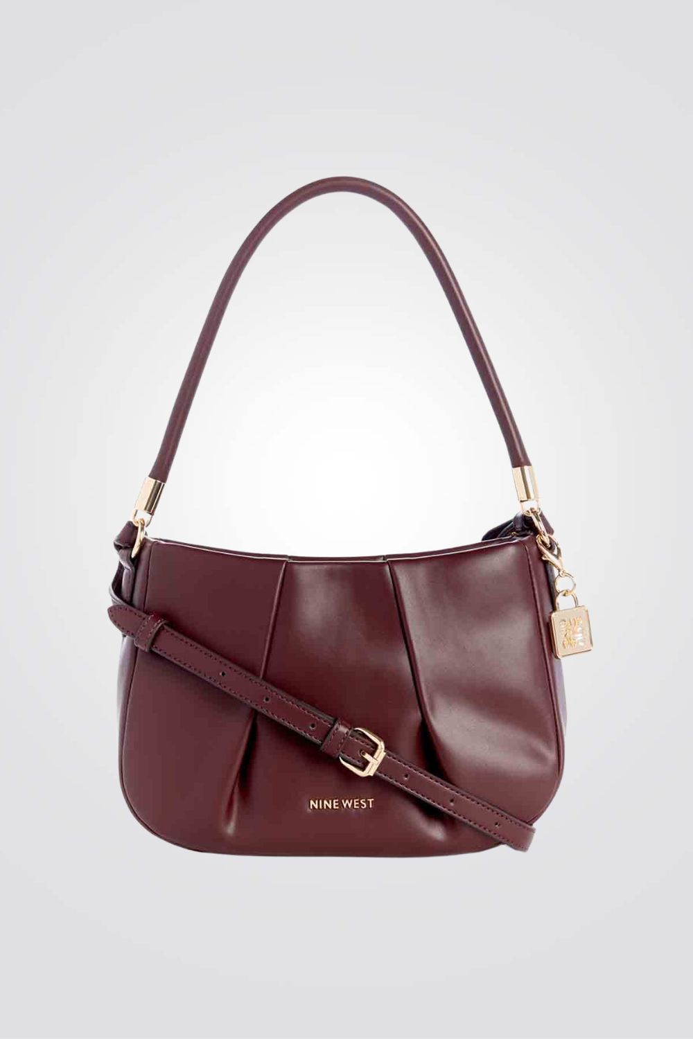 תיק baguette לנשים בצבע בורדו