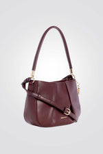 תיק baguette לנשים בצבע בורדו