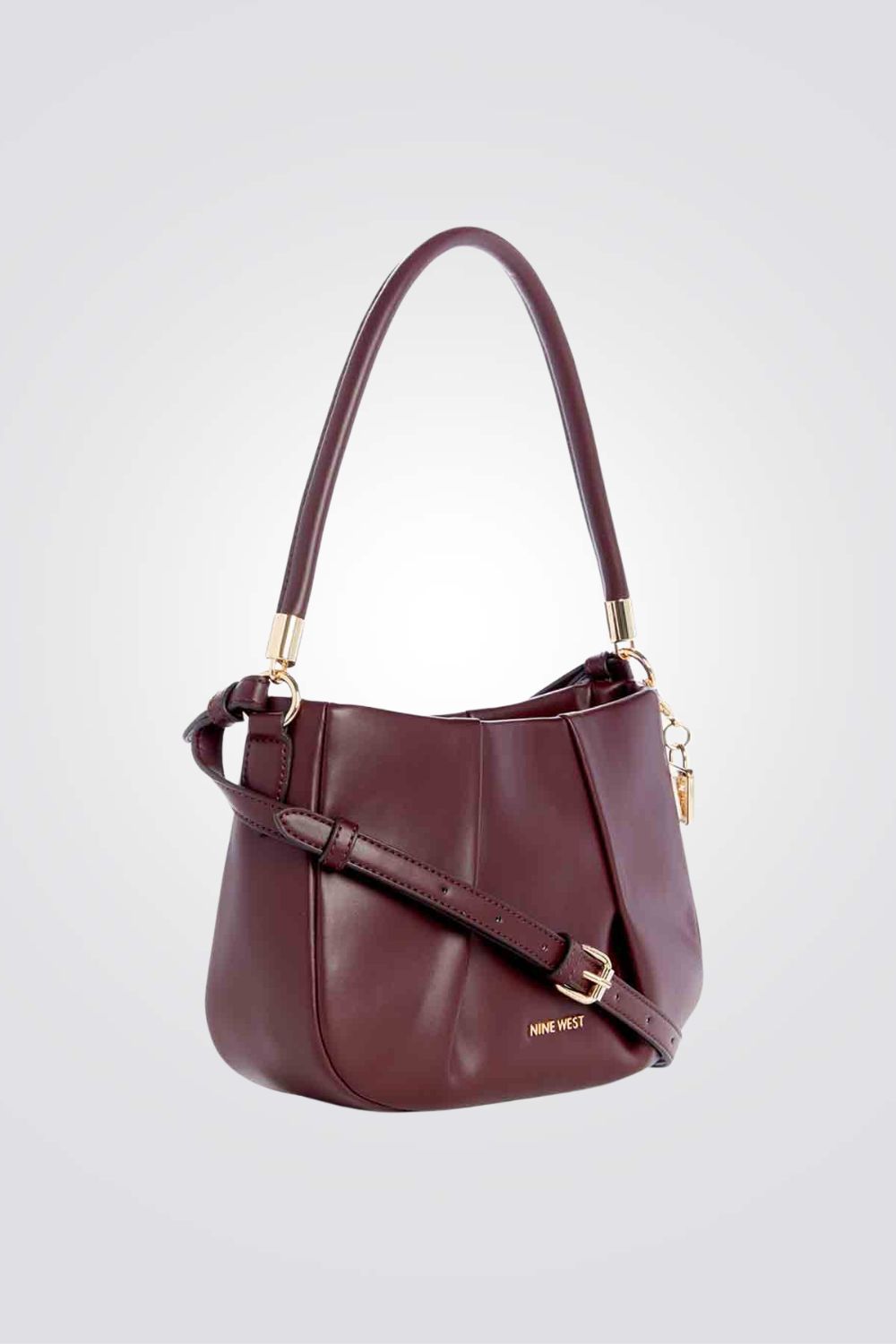 תיק baguette לנשים בצבע בורדו