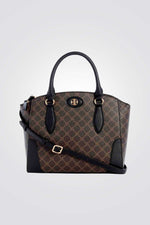 תיק יד satchel לנשים בצבע חום כהה