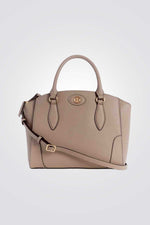 תיק יד satchel לנשים בצבע טאופ