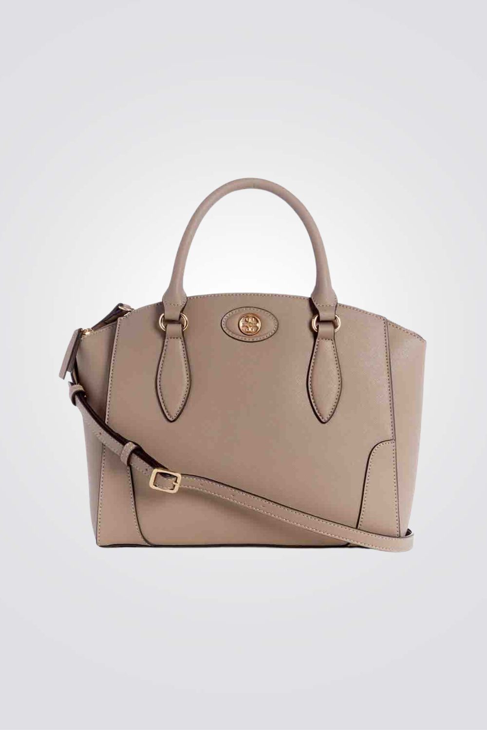 תיק יד satchel לנשים בצבע טאופ