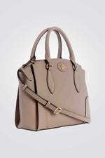 תיק יד satchel לנשים בצבע טאופ