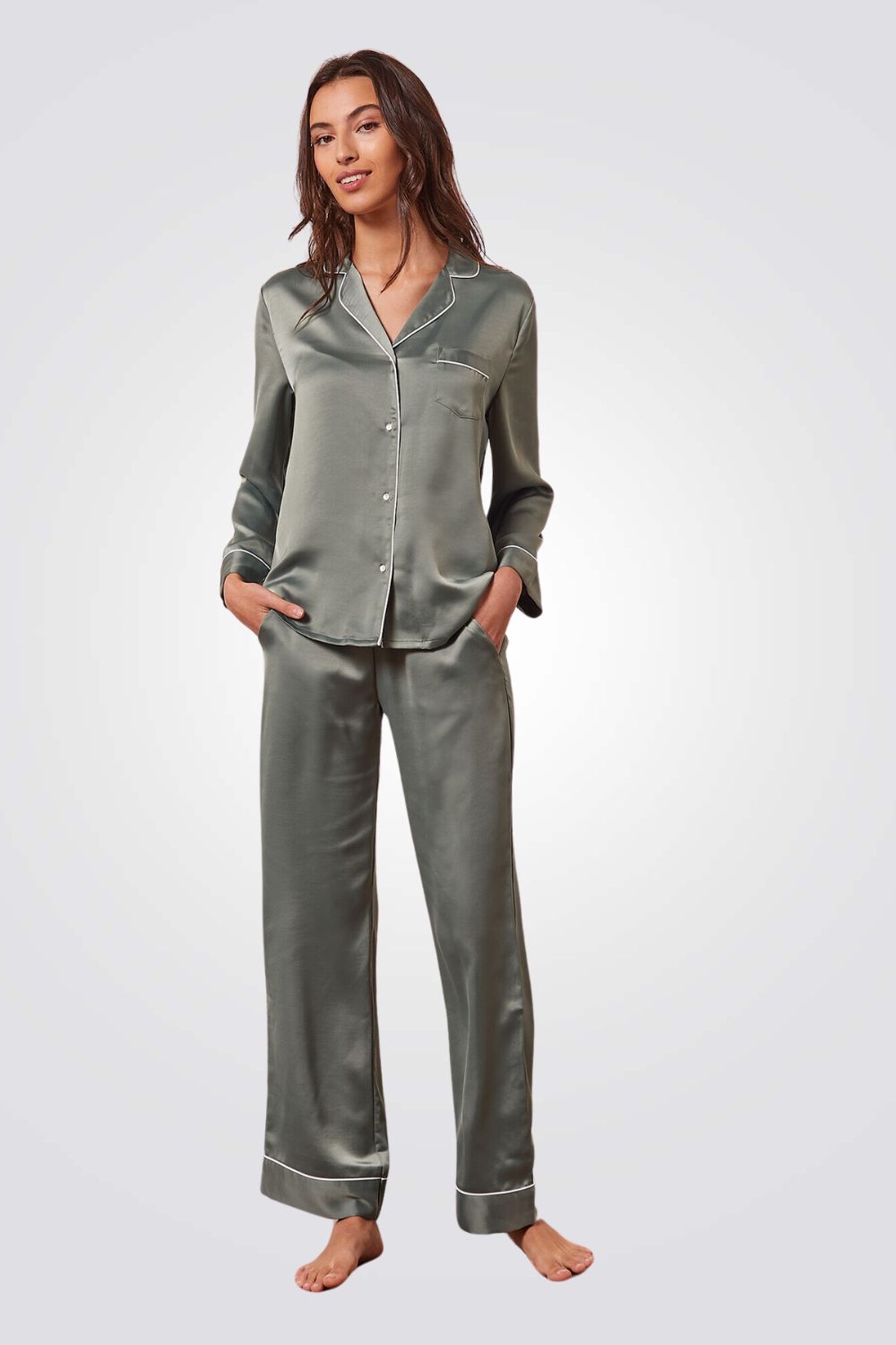 מכנסי פיג'מה ארוכים GIA במראה סאטן