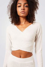 חולצת קרופ פנאי ריב מטעפת CADIA 